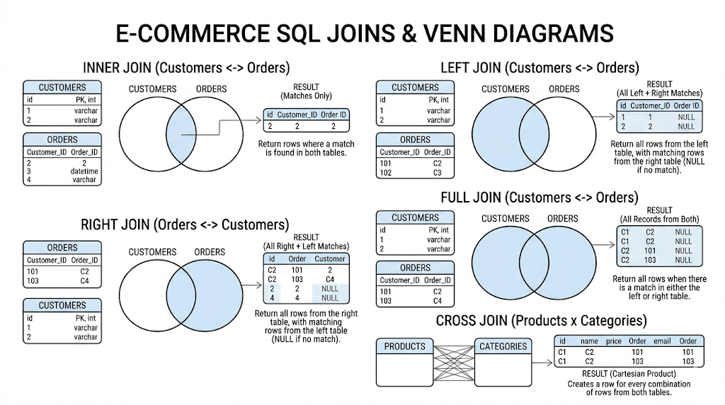 SQL JOINs Venn Diagram